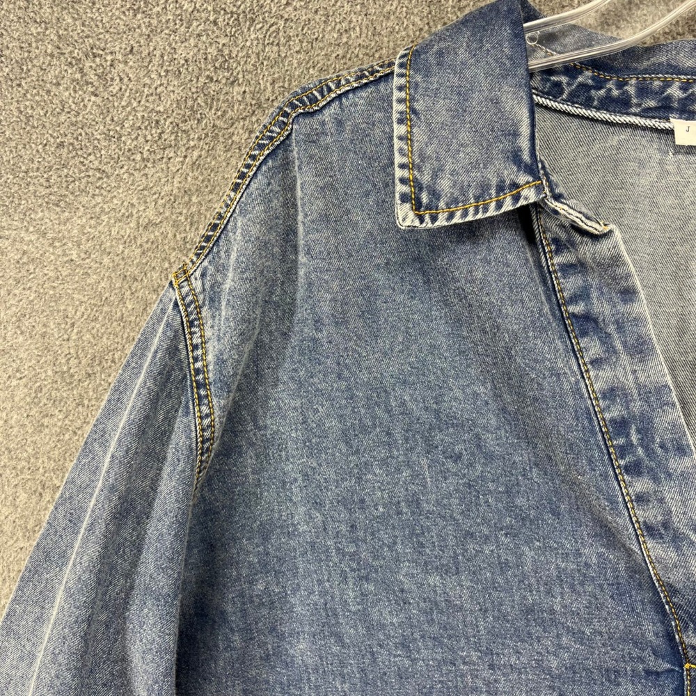 Jane‎ + Delancey Denim Tunic Womens 3X Blue V-Neck Oversized Chambray Top - Picture 4 of 12